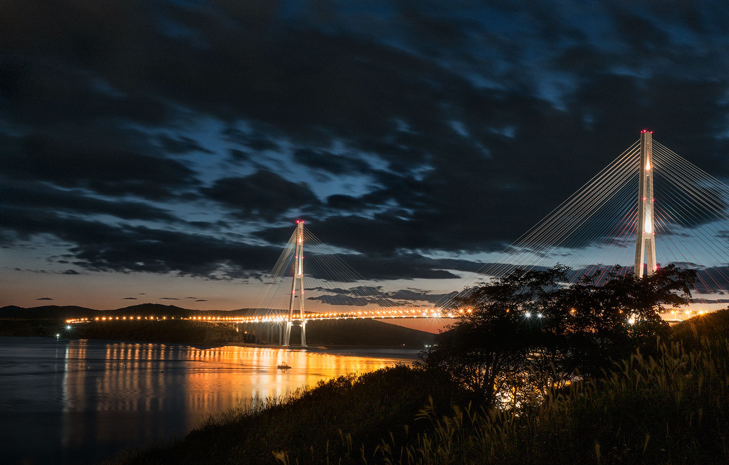 Соединяла ночь огнями берега