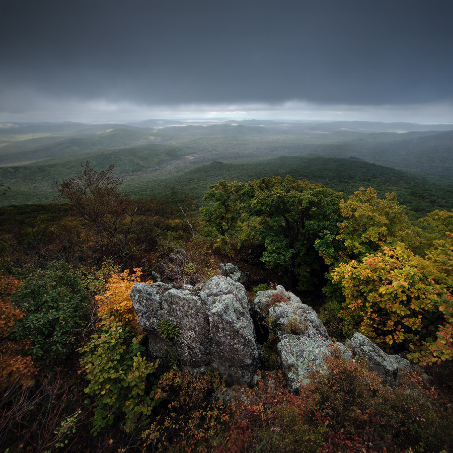 через минуту шел снег...