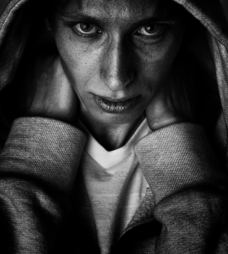 it is black and  white portrait