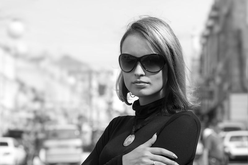 Портрет очков в солнечный день