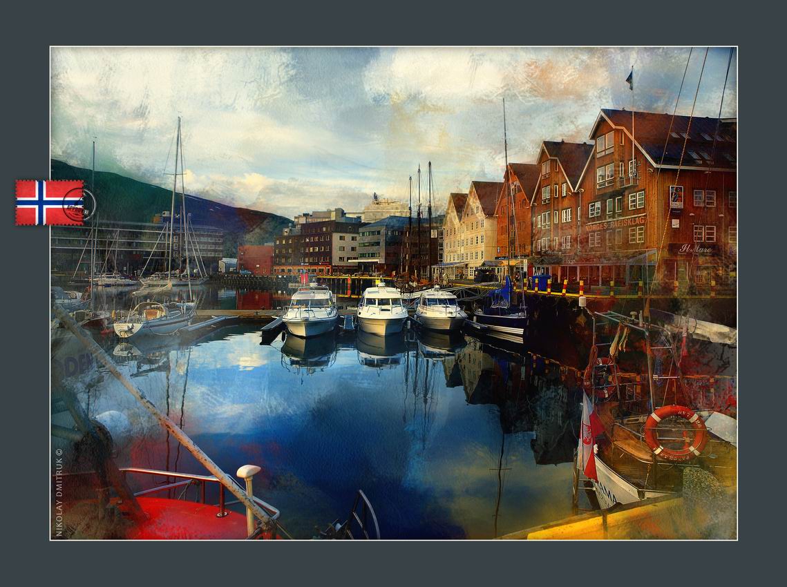 залив. утро. Тромсё. Норвегия