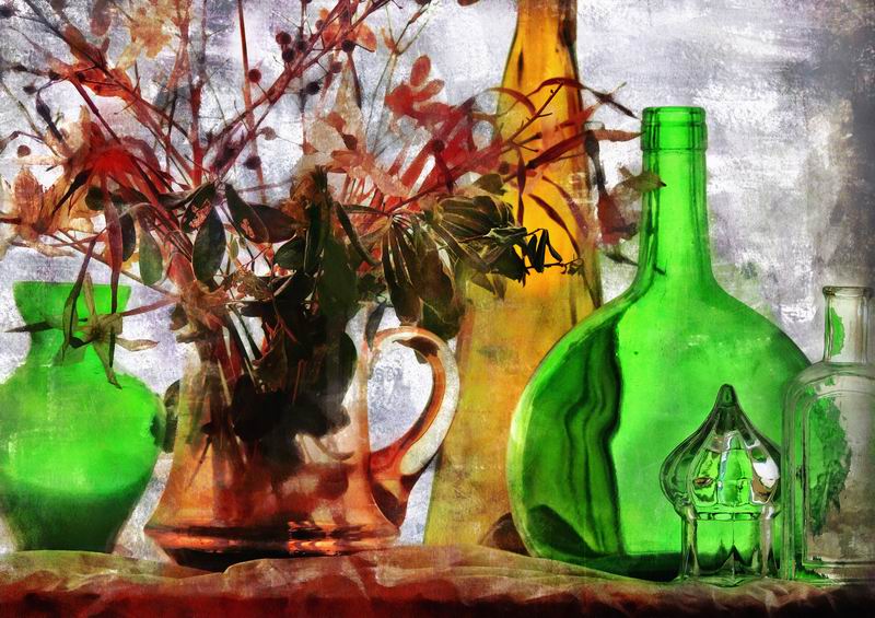 букет и стекло