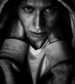 it is black and  white portrait